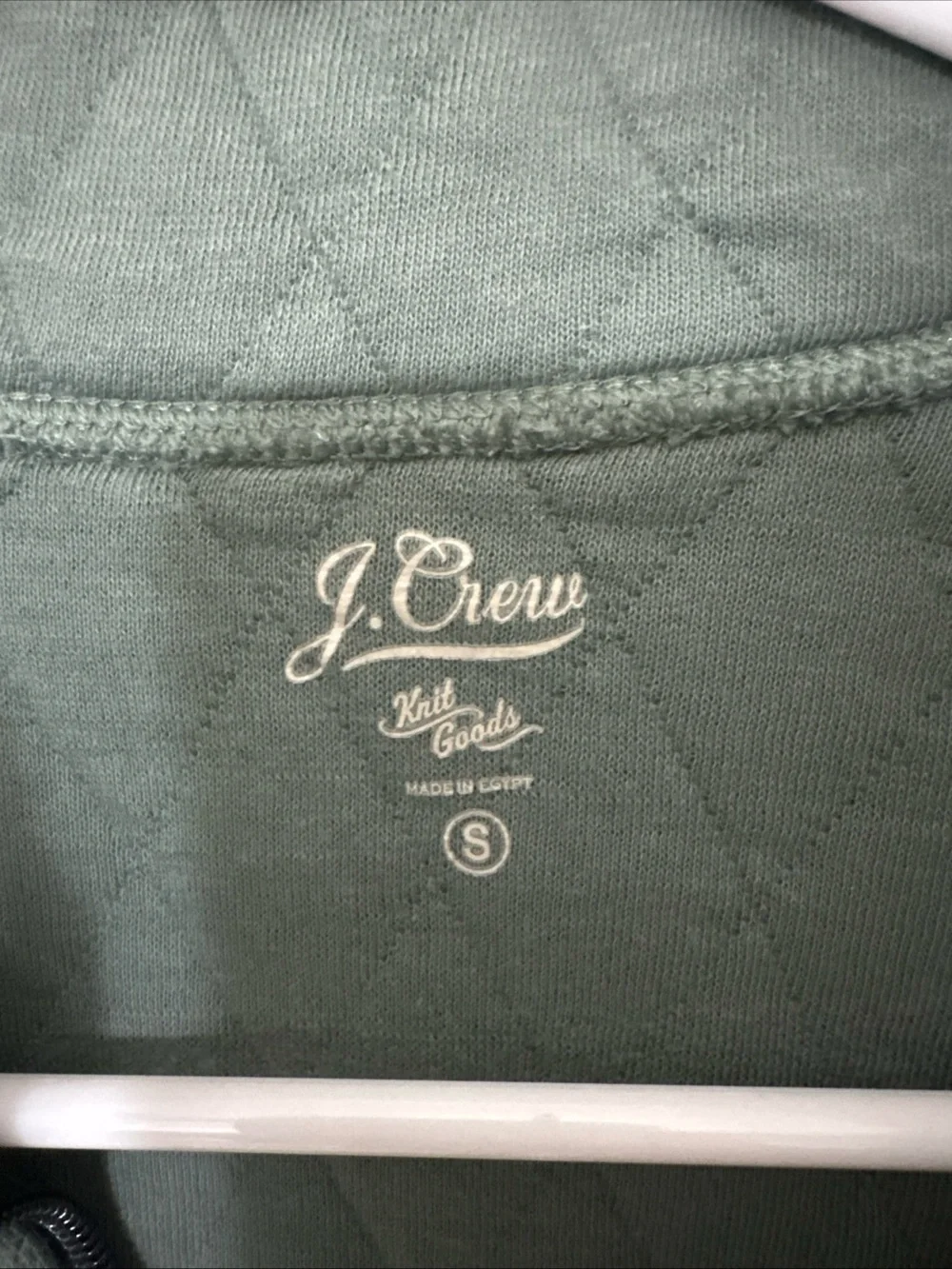 J.Crew Men's Quilted Quarter-Zip Pullover Sweater Green Size Small
